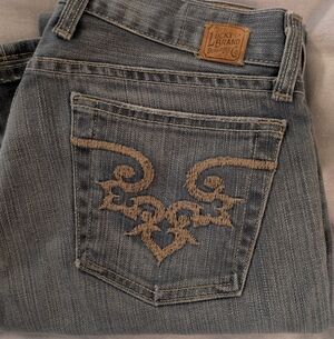 Vintage Lucky Brand Women's Light Bluish Gray Embroidered Jeans. Size 8/29